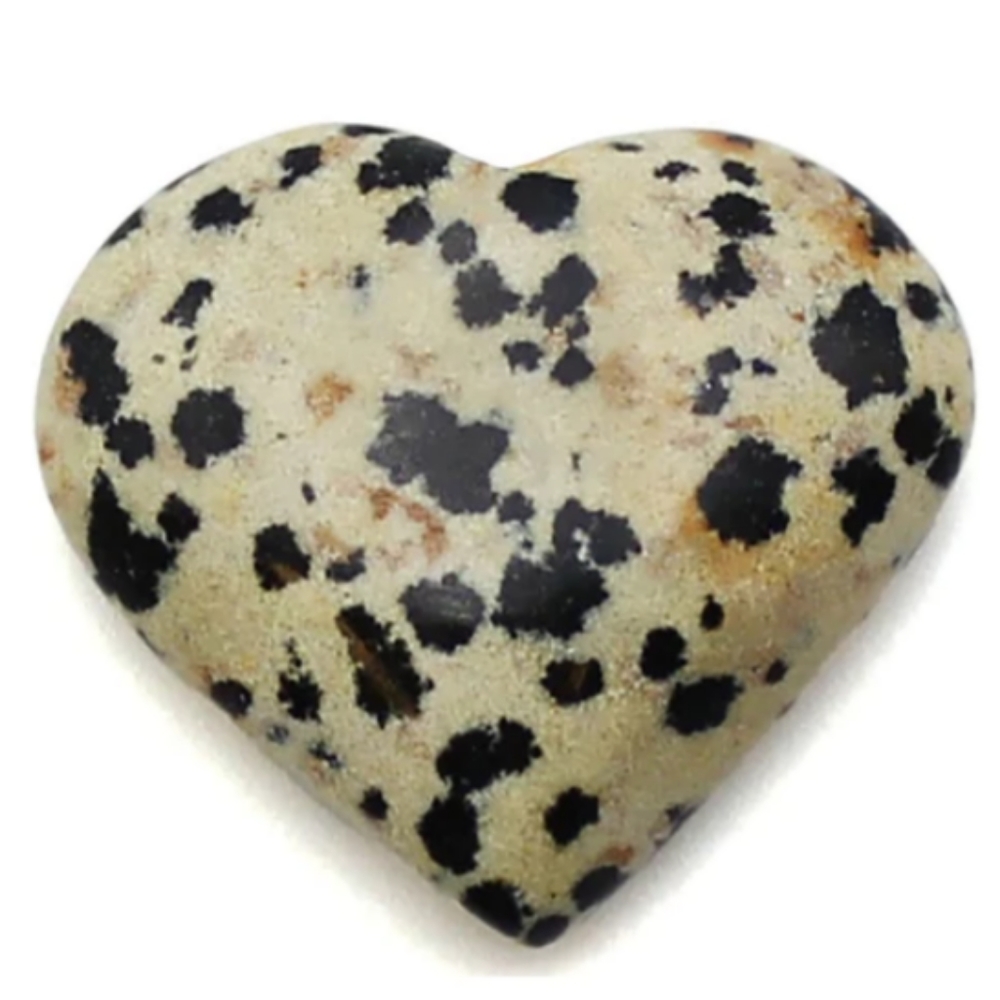 Gemstone Heart Dalmatian Jasper Palm Stone Worry Rock Pocket Gem Romantic Love